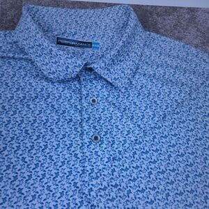 Men’s Blue Patterned Polo Shirt